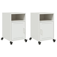 vidaXL Sängbord 2 st vit 36x39x59 cm stål