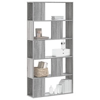 vidaXL Bokhylla 5hyllplan grå sonoma 80,5x23,5x162,5cm konstruerat trä