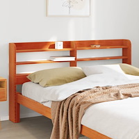 vidaXL Huvudgavel med hyllor vaxbrun 120 cm massiv furu