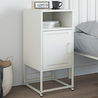 vidaXL Sängbord vit 36x39x78 cm stål