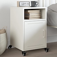 vidaXL Sängbord vit 36x39x59 cm stål