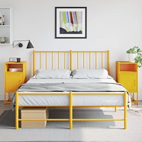 vidaXL Sängbord 2 st senapsgul 36x39x78 cm stål