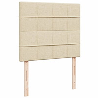 vidaXL Ramsäng med madrass gräddvit 120x190 cm tyg