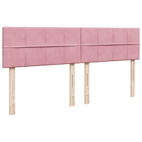 vidaXL Ramsäng med madrass rosa 200x200 cm sammet