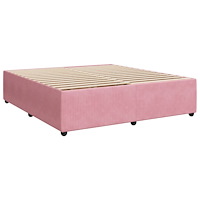 vidaXL Ramsäng med madrass rosa 200x200 cm sammet