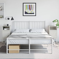 vidaXL Sängbord 2 st vit 36x39x78 cm stål