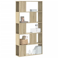 vidaXL Bokhylla 5 hyllplan sonoma-ek 80,5x23,5x162,5cm konstruerat trä