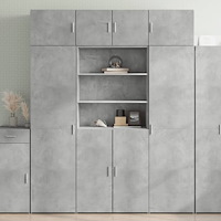 vidaXL Förvaringsskåp betonggrå 80x42,5x225 cm konstruerat trä