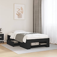 vidaXL Sängram svart 90x190 cm konstruerat trä