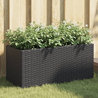 vidaXL Odlingslådor med 2 krukor 2 st svart 72x30x32 cm konstrotting