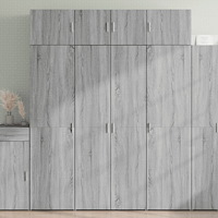 vidaXL Förvaringsskåp grå sonoma 80x42,5x225 cm konstruerat trä