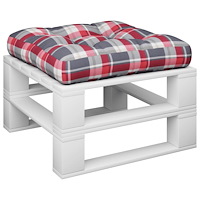vidaXL Palldyna rödrutig 60x60x12 cm tyg