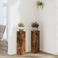 vidaXL Växtställ 2 st rökfärgad ek 17x17x60 cm konstruerat trä