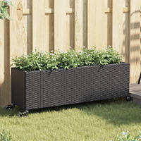 vidaXL Odlingslådor med hjul 2 st svart 107x32x38 cm konstrotting