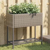 vidaXL Odlingslådor med hylla 2 st grå 70x28x70 cm konstrotting