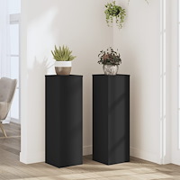 vidaXL Växtställ 2 st svart 25x25x80 cm konstruerat trä