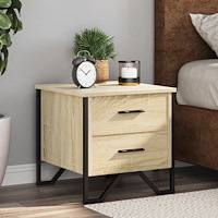 vidaXL Sängbord 2 st sonoma-ek 40x41x40 cm konstruerat trä