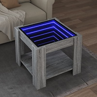 vidaXL Soffbord med LEDs grå sonoma 53x53x45 cm konstruerat trä