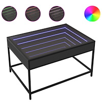 vidaXL Soffbord med Infinity LEDs svart 70x50x41 cm