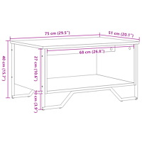 vidaXL Soffbord sonoma-ek 75x51x40 cm konstruerat trä