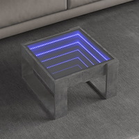 vidaXL Soffbord med Infinity LEDs betonggrå 50x53x30 cm