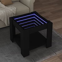 vidaXL Soffbord med LEDs svart 53x53x45 cm konstruerat trä