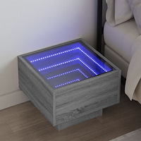 vidaXL Sängbord med Infinity LEDs grå sonoma 40x40x30 cm