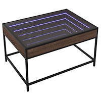 vidaXL Soffbord med Infinity LEDs brun ek 70x50x41 cm