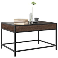 vidaXL Soffbord med Infinity LEDs brun ek 70x50x41 cm