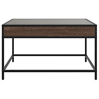 vidaXL Soffbord med Infinity LEDs brun ek 70x50x41 cm