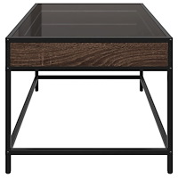 vidaXL Soffbord med Infinity LEDs brun ek 70x50x41 cm