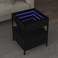 vidaXL Soffbord med Infinity LEDs svart 40x40x51 cm