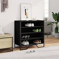 vidaXL Skohylla svart 80x38x78 cm konstruerat trä