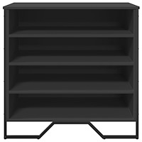 vidaXL Skohylla svart 80x38x78 cm konstruerat trä