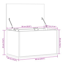vidaXL Förvaringslåda vit 60x35x35 cm konstruerat trä