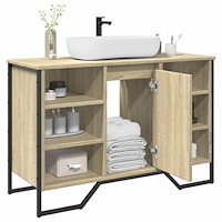 vidaXL Tvättställsskåp sonoma-ek 91x35x60 cm konstruerat trä