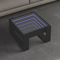 vidaXL Soffbord med Infinity LEDs svart 50x53x30 cm