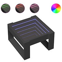 vidaXL Soffbord med Infinity LEDs svart 50x53x30 cm