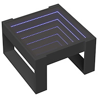 vidaXL Soffbord med Infinity LEDs svart 50x53x30 cm