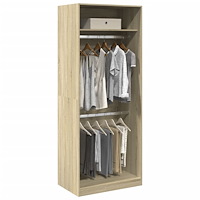 vidaXL Garderob sonoma-ek 80x50x200 cm konstruerat trä