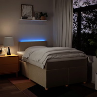 vidaXL Ramsäng med madrass gräddvit 120x190 cm tyg