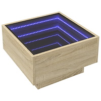 vidaXL Soffbord med LEDs sonoma-ek 50x50x30 cm konstruerat trä