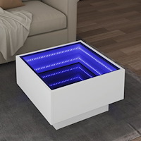 vidaXL Soffbord med LEDs vit 50x50x30 cm konstruerat trä