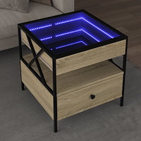 vidaXL Soffbord med Infinity LEDs sonoma-ek 50x50x51 cm