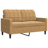 vidaXL Soffgrupp med dynor och bolster 4 delar brun sammet