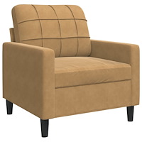 vidaXL Soffgrupp med dynor och bolster 4 delar brun sammet