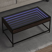 vidaXL Soffbord med Infinity LEDs brun ek 90x50x41 cm