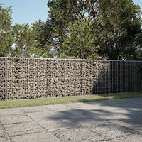 vidaXL Gabionkorg med skydd 400x100x100 cm galvaniserat järn