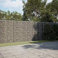vidaXL Gabionkorg med skydd 400x100x200 cm galvaniserat järn