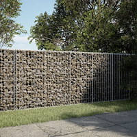 vidaXL Gabionkorg med skydd 250x100x100 cm galvaniserat järn